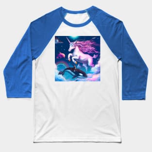 Unicorn with Sea Creatures Baseball T-Shirt